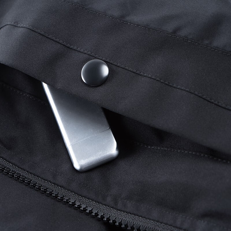 熊猫·本(ben.panda)连帽羽绒服男秋冬90%白鸭绒保暖面包服上衣多穿情侣外套 月夜黑 M