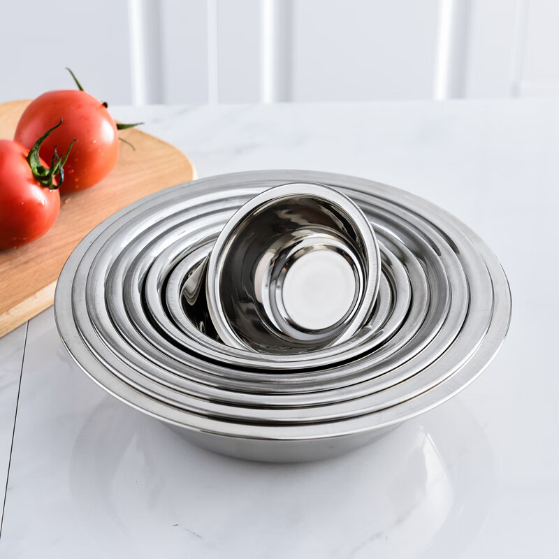 加厚不锈钢马斗盆码兜配菜盆厨房商用码斗拌料盆调料盆装菜碟小盆子汤