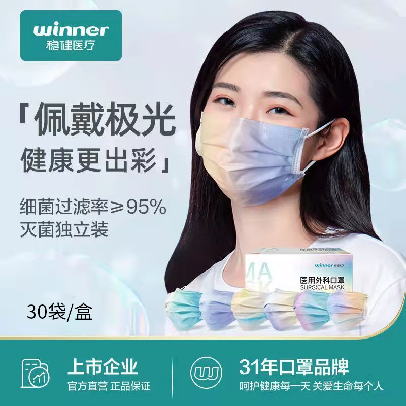 防护口罩价格走势,稳健品牌【幸运色独立包装】90只口罩值得购买