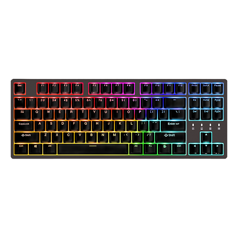 DURGOD 杜伽 K320 87键 有线机械键盘 深灰紫 Cherry红轴 RGB
