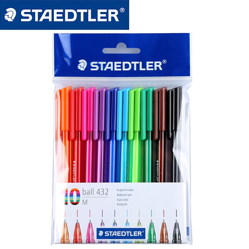 施德楼(staedtler)彩色圆珠笔 10色圆珠笔手账用绘画笔油性笔原子笔