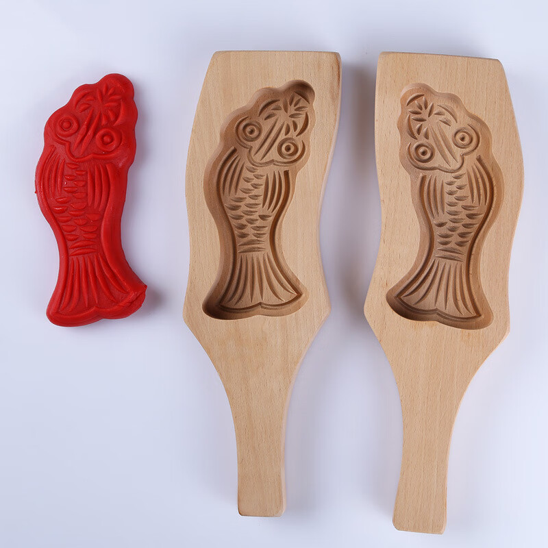 思米花月饼模具木质 绿豆糕手压式家用模具 做糕点南瓜饼馒头点心磨具