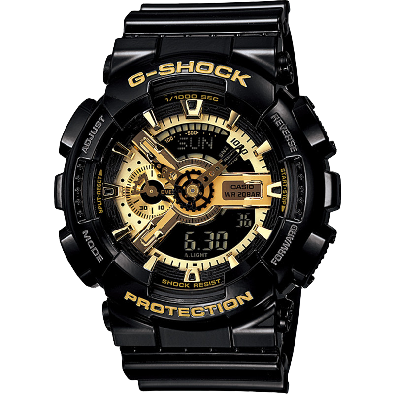 CASIO 卡西欧 G-SHOCK系列 51.2毫米石英腕表 GA-110GB-1A