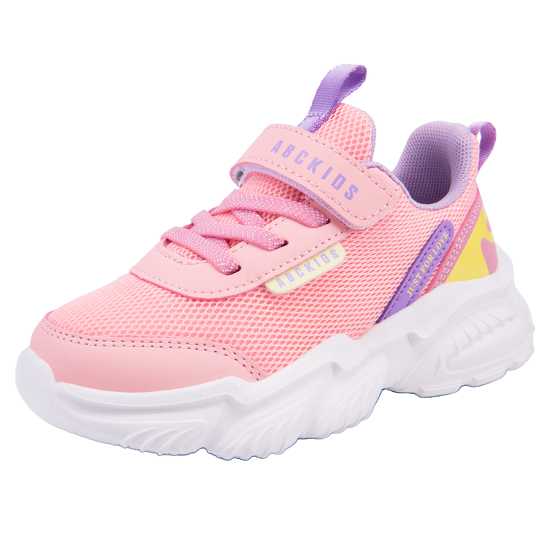 ABC KIDS童鞋男童鞋子2025秋季新款兒童運(yùn)動(dòng)鞋網(wǎng)面透氣女童跑鞋中童兒童鞋 雙網(wǎng)粉/紫 26