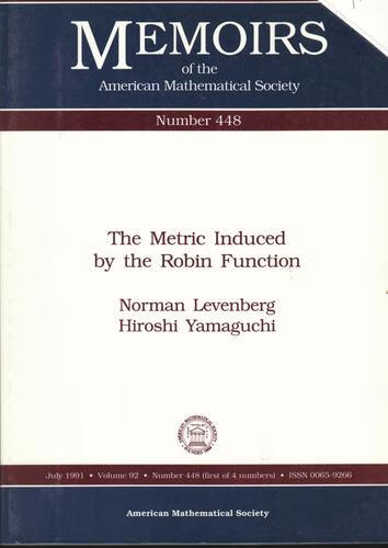 【预订】the metric induced by the robin