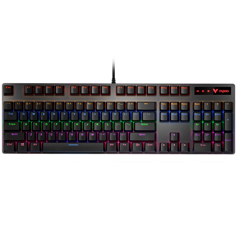 雷柏（Rapoo） V500PRO 机械键盘 有线键盘 游戏键盘 104键混光键盘 吃鸡键盘 电脑键盘 黑色 黑轴109元