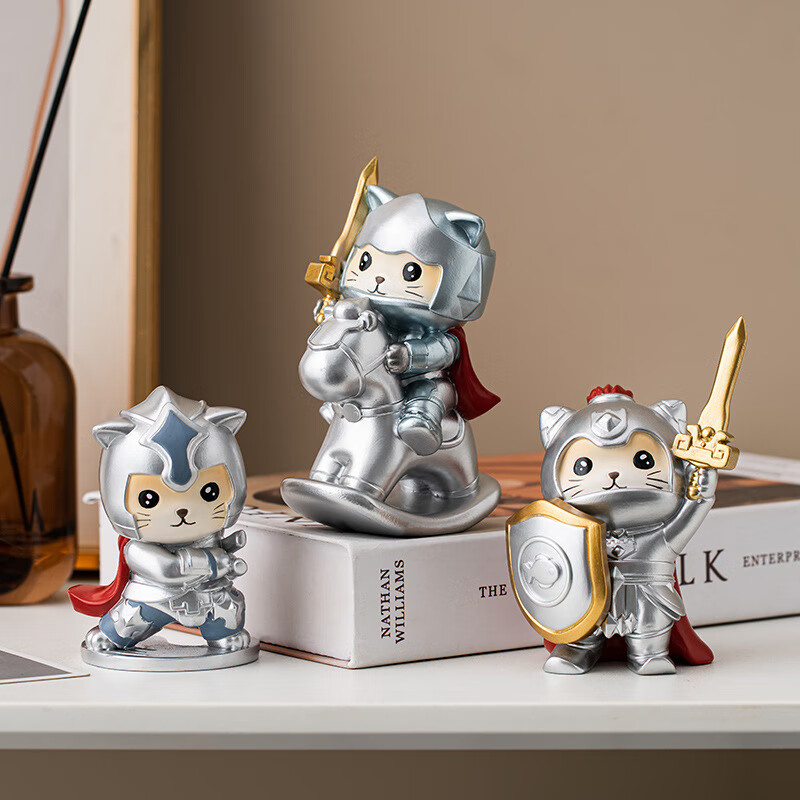 暖宝宝刀剑客猫咪摆件可爱办公室桌面装饰工艺品生日礼物送女友老婆 a