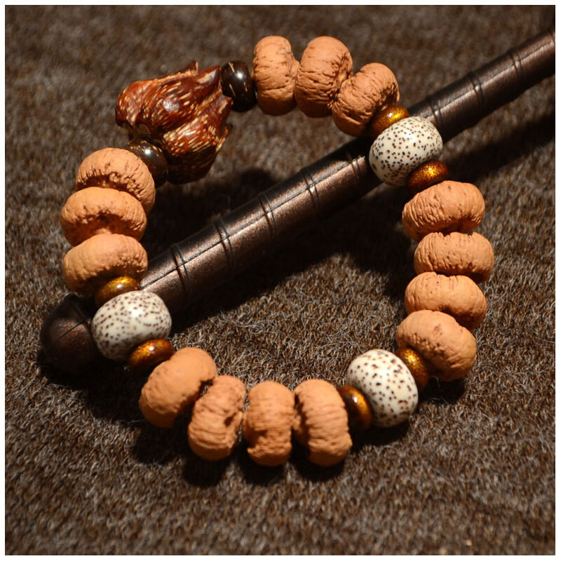 歌盼 正宗精选野生细纹磨盘莲花菩提手串 p95紫金鼠配饰复古手链 p104