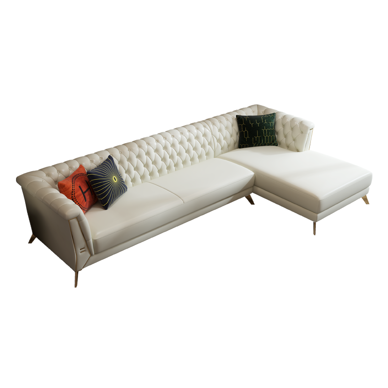 帕芭莎 美式轻奢真皮沙发转角头层牛皮现代简约大小户型客厅意式沙发组合精品家具 大双人位+贵妃位(3.15米) 其他