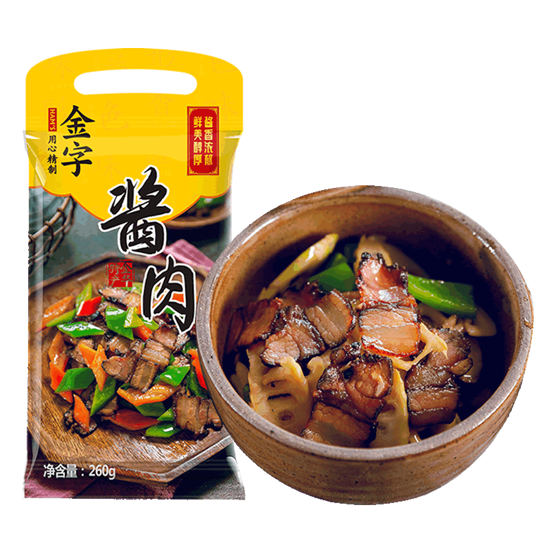 金字風味醬肉260g釀造醬油醬制五花醬油肉 浙味醇香蒸蒸即食 金字醬肉260g*1