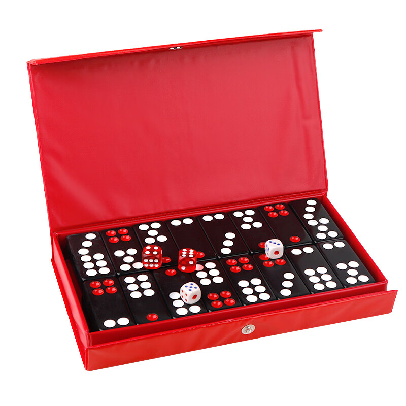 紫湖20号密胺牌九牌骨牌老式天九牌黑色加厚大号密胺麻将材料牌九32张