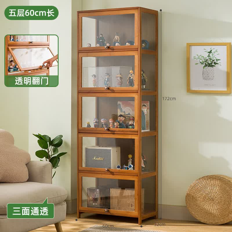 杰妃 展示柜乐高亚克力透明仿玻璃化妆品货架烟柜陈列柜摆烟架积木 【三面透明】五层60长(翻门设计)怎么看?