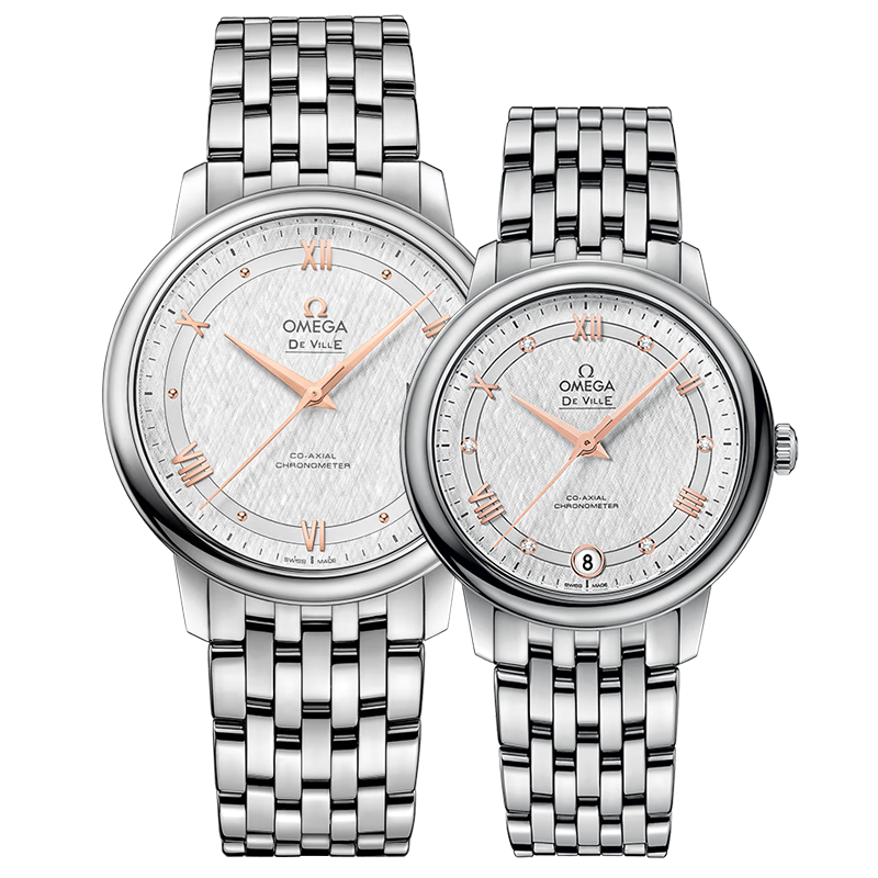 歐米茄（OMEGA）瑞士手表 碟飛系列自動機械男表鑲鉆女表情侶對表【新年禮物】 424.10.40.20.02.004情侶對表