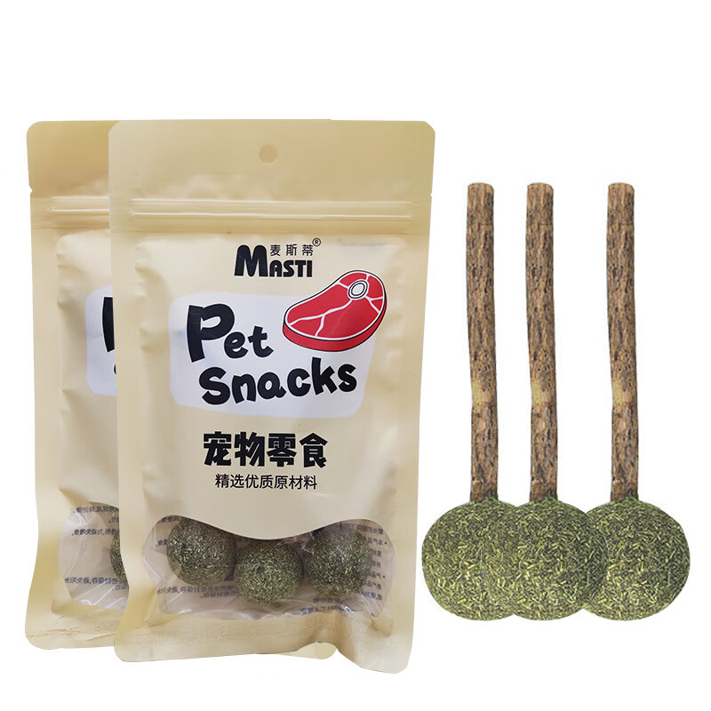 麦斯蒂猫薄荷棒棒糖3支装 木天蓼玩具猫零食猫咪磨牙棒猫薄荷球 单支