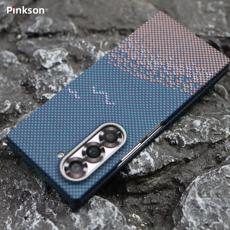 Pinkson三星zFold6凯夫拉手机壳芳纶碳纤维保护套W25超薄轻铰链磨砂硬壳防摔商务新款高档简约男士女散热 【碧海金沙】提花编织工艺 【后盖】三星W25或ZFold6