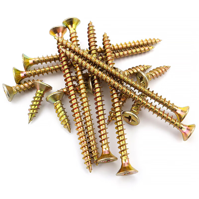 腾驰(ct)彩锌纤维钉加硬十字沉头自攻螺丝墙板钉平头木螺钉干壁钉 m5*