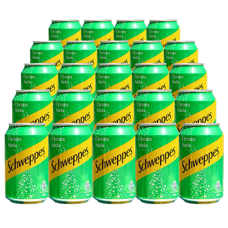 玉泉(schweppes)港版忌廉汽水奶油味饮料苏打汽水碳酸饮料易拉罐装330