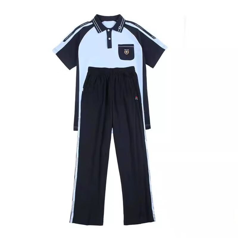 优朵米南宁市新希望校服南宁夏季运动浅蓝短袖短裤长裤套装中小学生