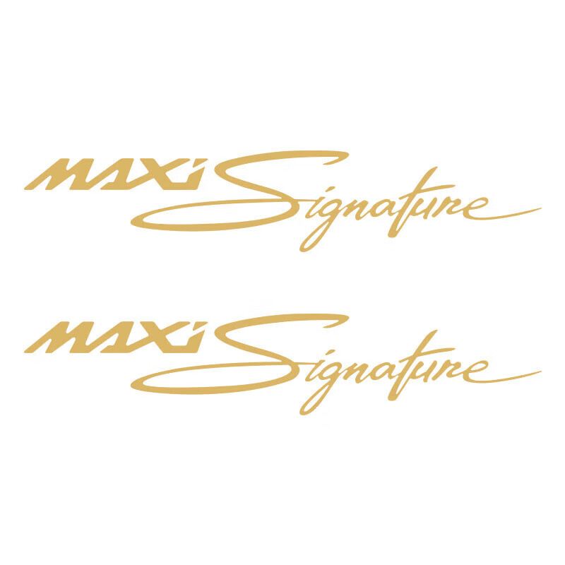 nmax155车贴贴纸拉花装饰贴改装摩托车头贴个性签名 哑光金款两张