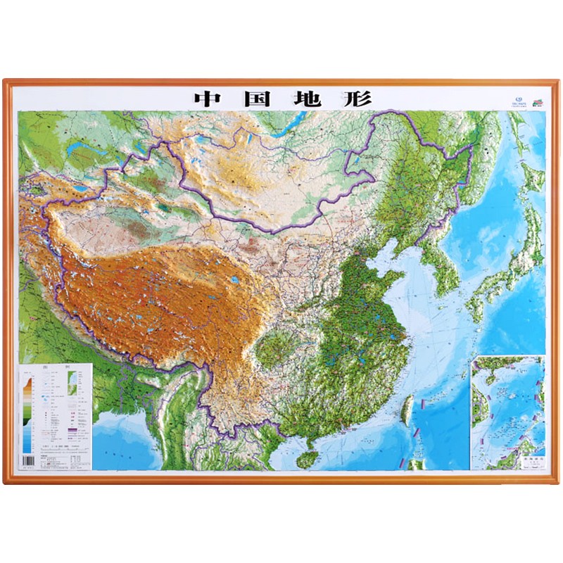 2022年 地图 3d立体凹凸版 学生地理图 1.06米*0.76米 中国地形图