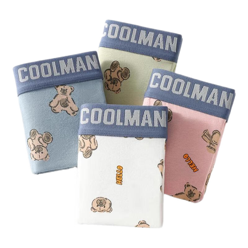 �������� ��ʿ�����Ľǿ� XL ��ɫ+����+��ɫ+ǳ�� 4��װ 34.5Ԫ(����ȯ)