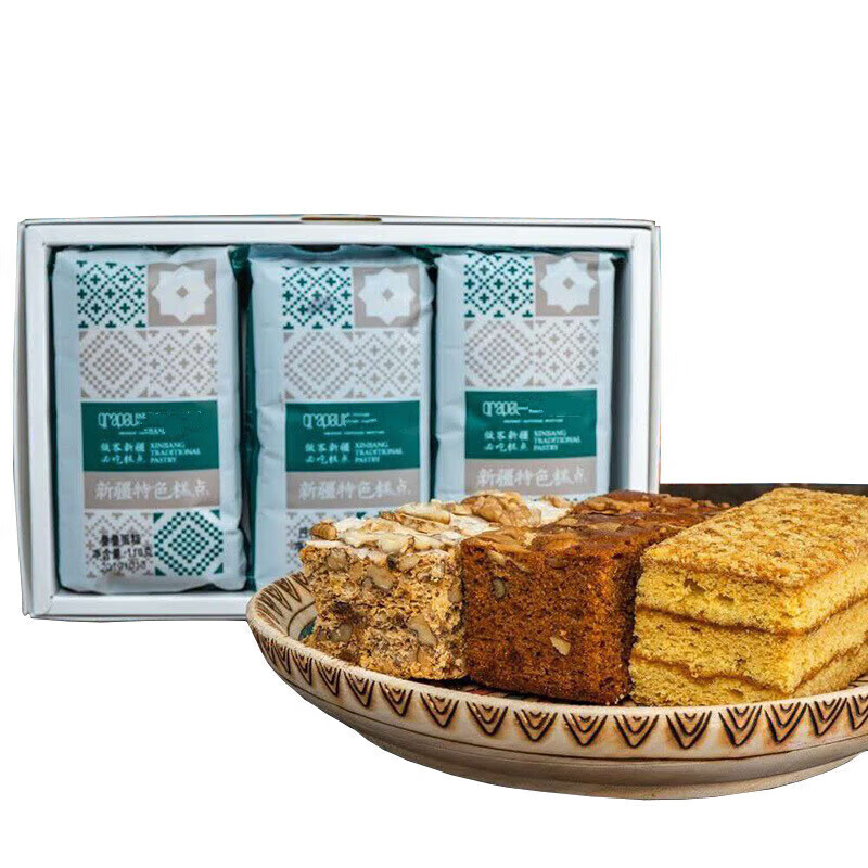 黑龙金谷香 新疆特色糕点心巴哈力核桃叠叠蛋糕 300g *2盒