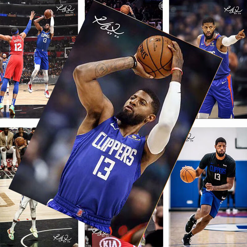 保罗乔治海报nba篮球全明星写真明信片高清宿舍墙贴明信片 【保罗乔治