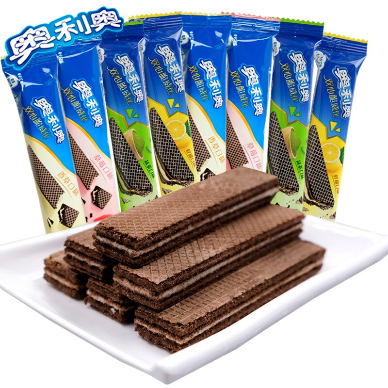 奥利奥(oreo) 双心脆威化饼干 散装多口味混合休闲食品独立包装儿童小