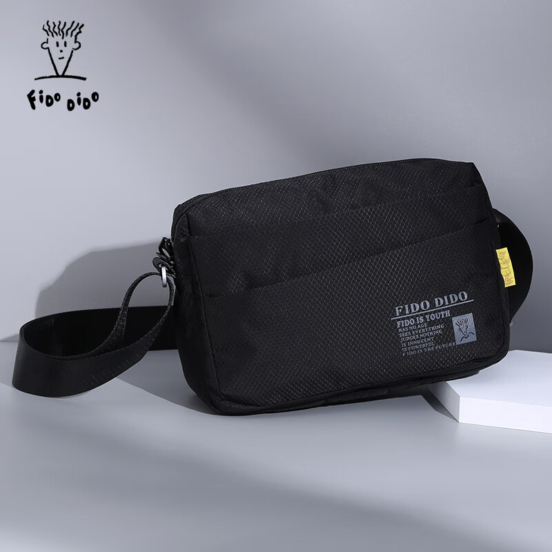 菲都狄都(fido dido)男包挎包牛津布单肩包男横款帆布斜挎包小包休闲