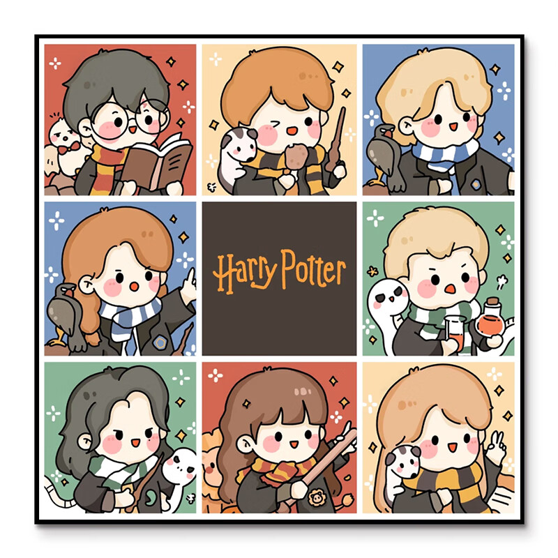 儿童涂鸦丙烯画的 300138_哈利波特九宫格 30x30_厘米_画订好内框