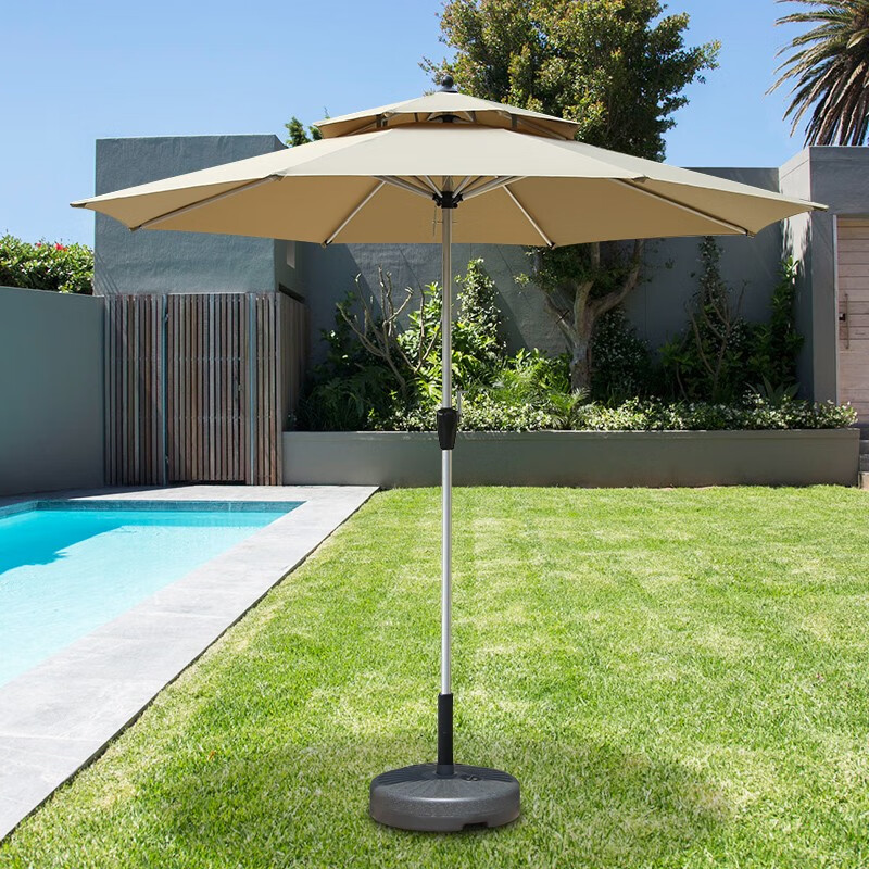 野人谷 yrg-062卡其色 户外遮阳伞户外伞庭院伞太阳伞沙滩伞大号泳池