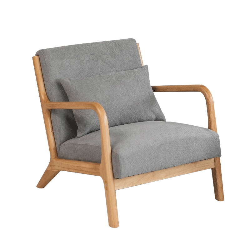 顾格 北欧实木可拆洗布艺沙发现代简约客厅家具日式大小户型沙发 单人位1801