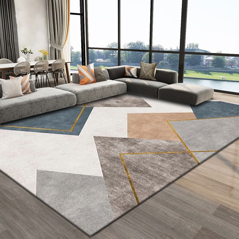 布迪思 地毯客厅卧室茶几沙发地毯可定制北欧简约现代满铺加厚短绒防滑 幻境-1 140*200cm