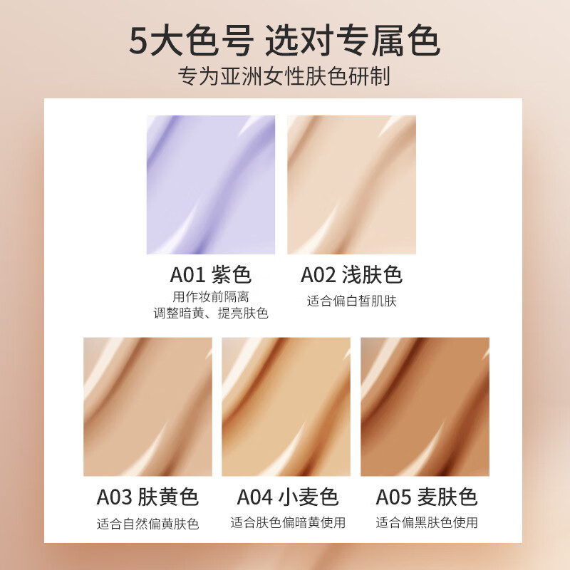 ZFC柔光粉底液高倍遮瑕24小时不易脱妆遮盖瑕疵裸妆粉底液情人节礼物 A04(小麦色)