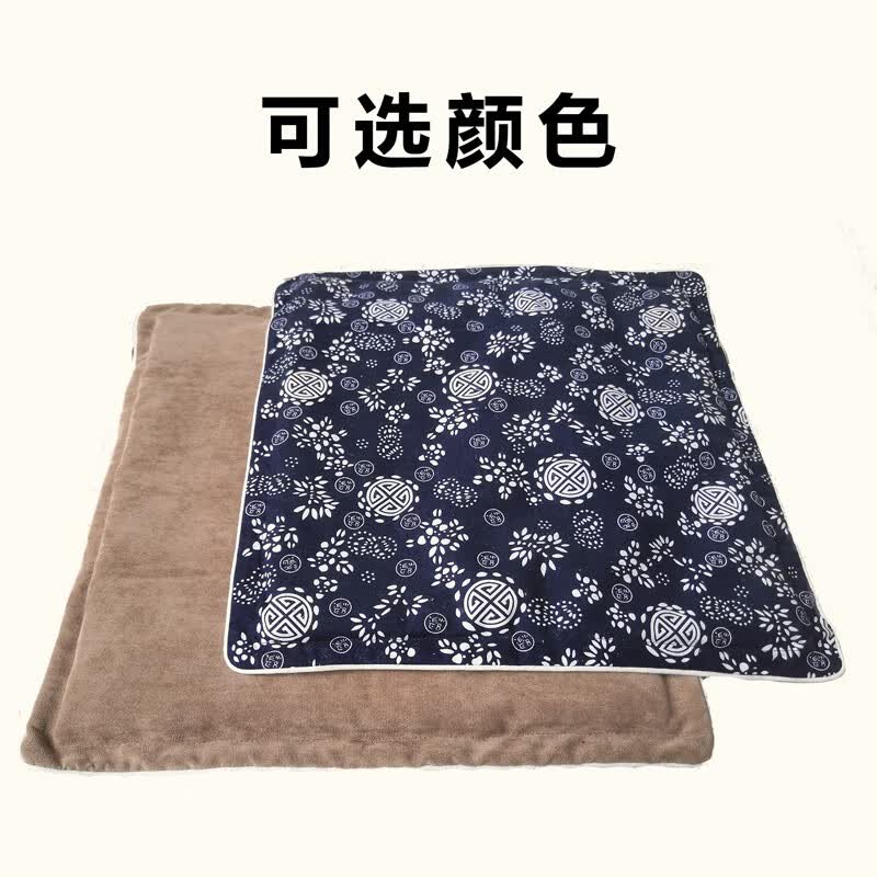 艾世康 艾草坐垫 艾灸坐垫填充艾绒艾叶艾草垫子布套单面 可拆洗艾草保健座垫 双面卡其色艾绒垫