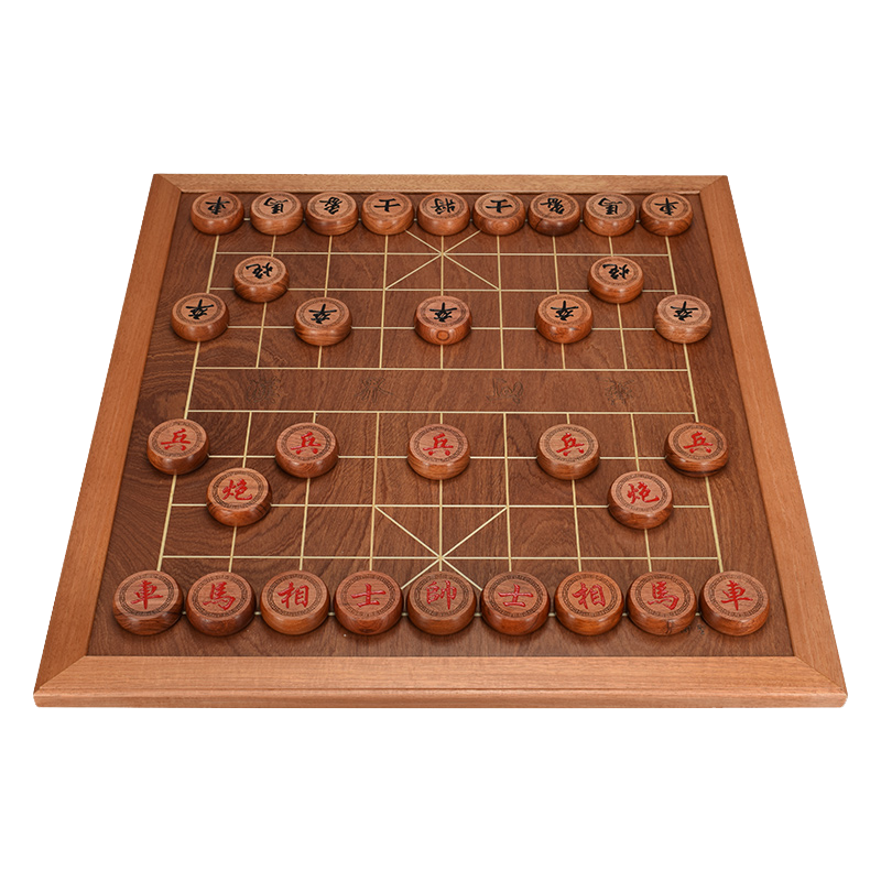 御圣中國(guó)象棋套裝大號(hào)棋盤象棋子高檔實(shí)木家用6分象棋盤套裝