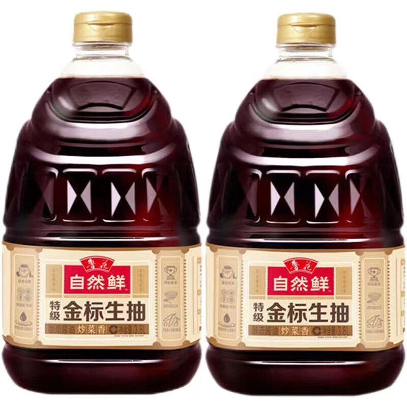 鲁花酱油特级金标生抽3.8l*2.桶 批发家用饭店大.