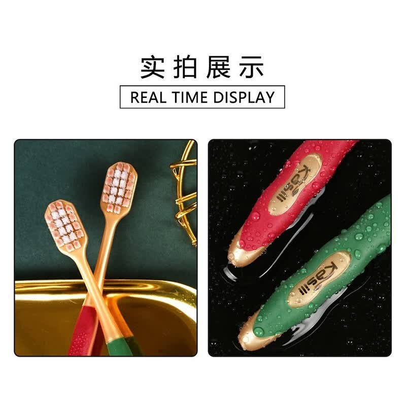 卡斯丽成人牙刷家用宽头高档细毛深层清洁软毛牙刷家庭装913 新款万根软毛牙刷【5支装】