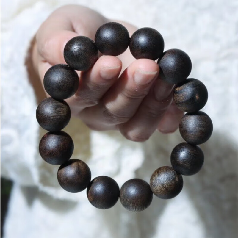 冰珂天然印尼沉水达拉干奇楠沉香手串黑油结香男士木手串木珠珠子精品