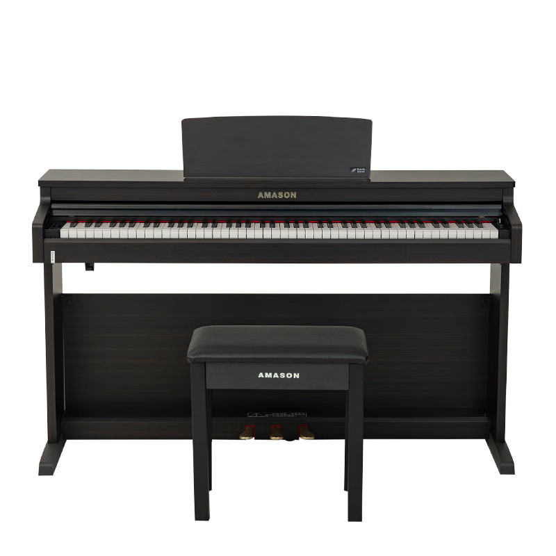 AMASON 艾茉森 珠江钢琴智能数码88键重锤立式儿童初学成人家用考级电钢琴V05S