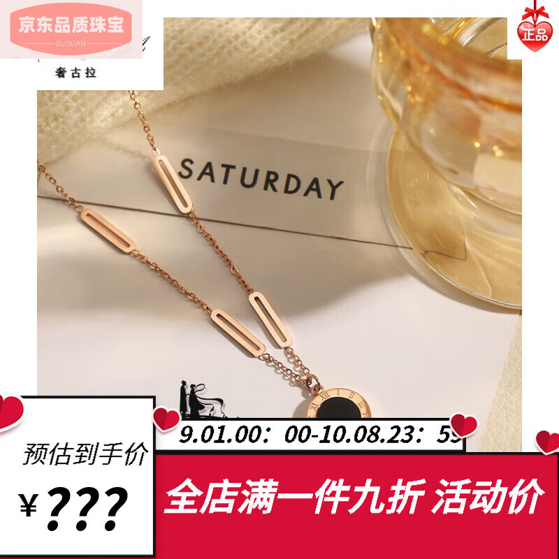 钛钢锁骨项链女罗马钢肽百搭夏天链感欧美生日礼物 罗马数字双面项链