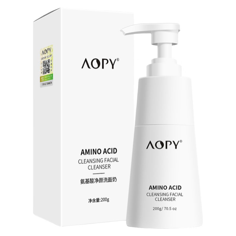 AOPY 氨基酸净颜洗面奶200g深层清洁 净祛黑头 温和不刺激 不紧绷 敏感肌 男女适用泡沫洁面乳