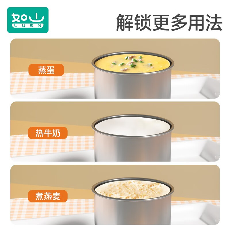 如山（LUSN）儿童水杯牛奶杯316不锈钢刻度吸管杯宝宝家用喝水杯学饮杯 [316材质 内胆可拆] 云雾蓝 260ml