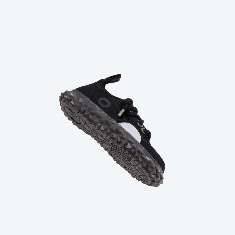 OETZI丑萌男鞋秋款果冻帆布鞋百搭厚底休闲鞋 男女同款大头潮鞋 黑色T24121513 42