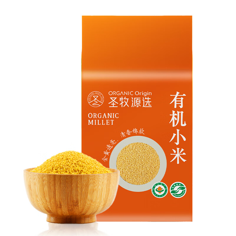 SHENGMU SINCE 2009圣牧源选有机小米  五谷杂粮  滋补米油 350g