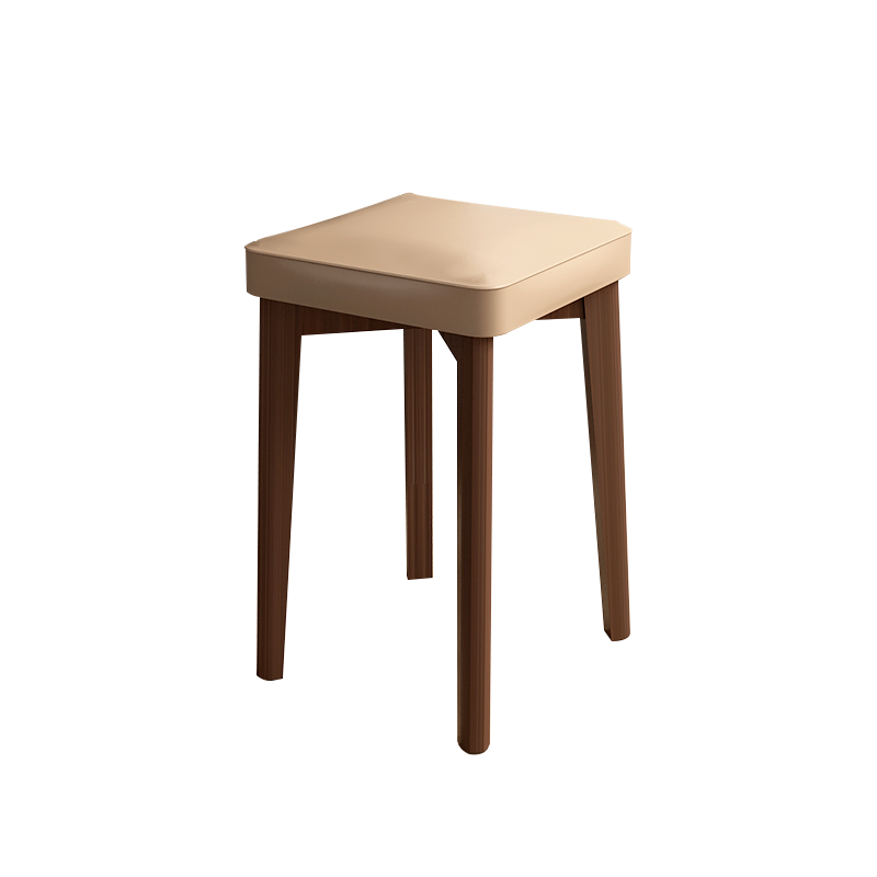 含雅实木餐椅家用椅子现代简约软包凳子书桌用可叠放餐桌极简网红中式 【防水免拆洗】品质实木-原木色