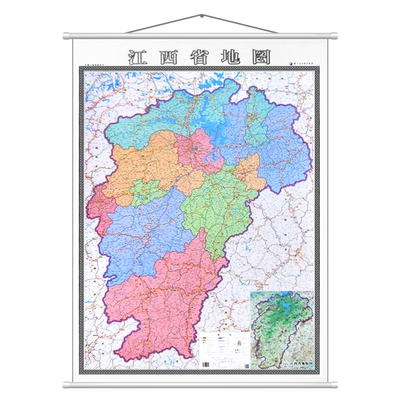 2022年 竖版政区交通地图 精装版 1.4米*1米 江西省地图