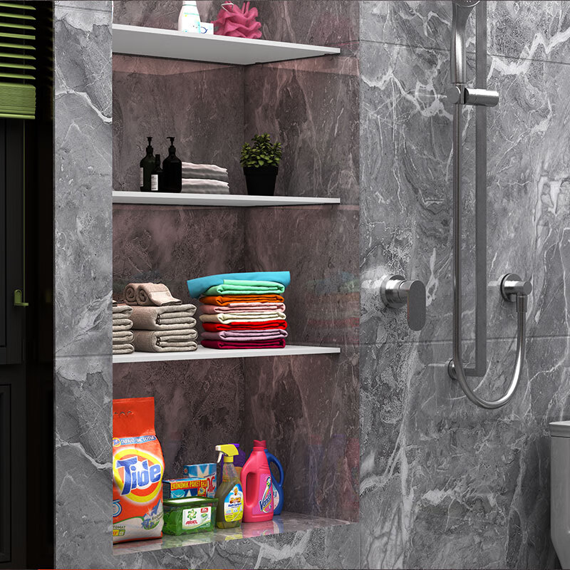 顺迈定制卫生间壁龛隔板浴室置物架免打孔隔断分层柜内收纳整理隔板