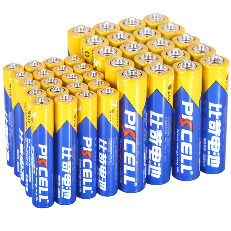 比苛（Pkcell）5号+7号共40粒碳性电池适用遥控器电子秤儿童玩具挂钟 5号+7号共40粒