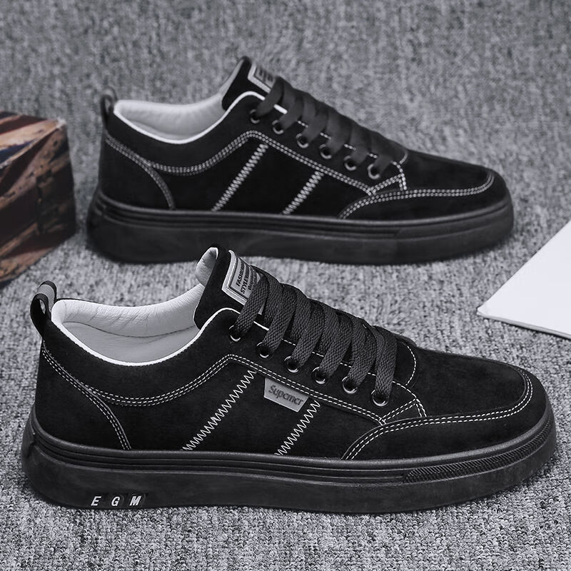 裤的男鞋皮鞋防水工作板鞋劳保鞋男夏季透气轻便耐磨防滑 k298黑色 39